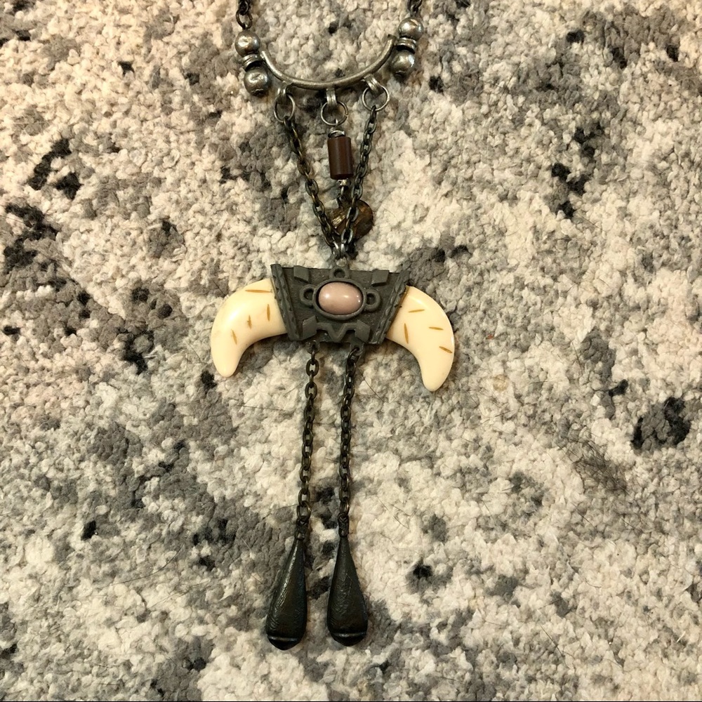 Free People faux horn and metal necklace